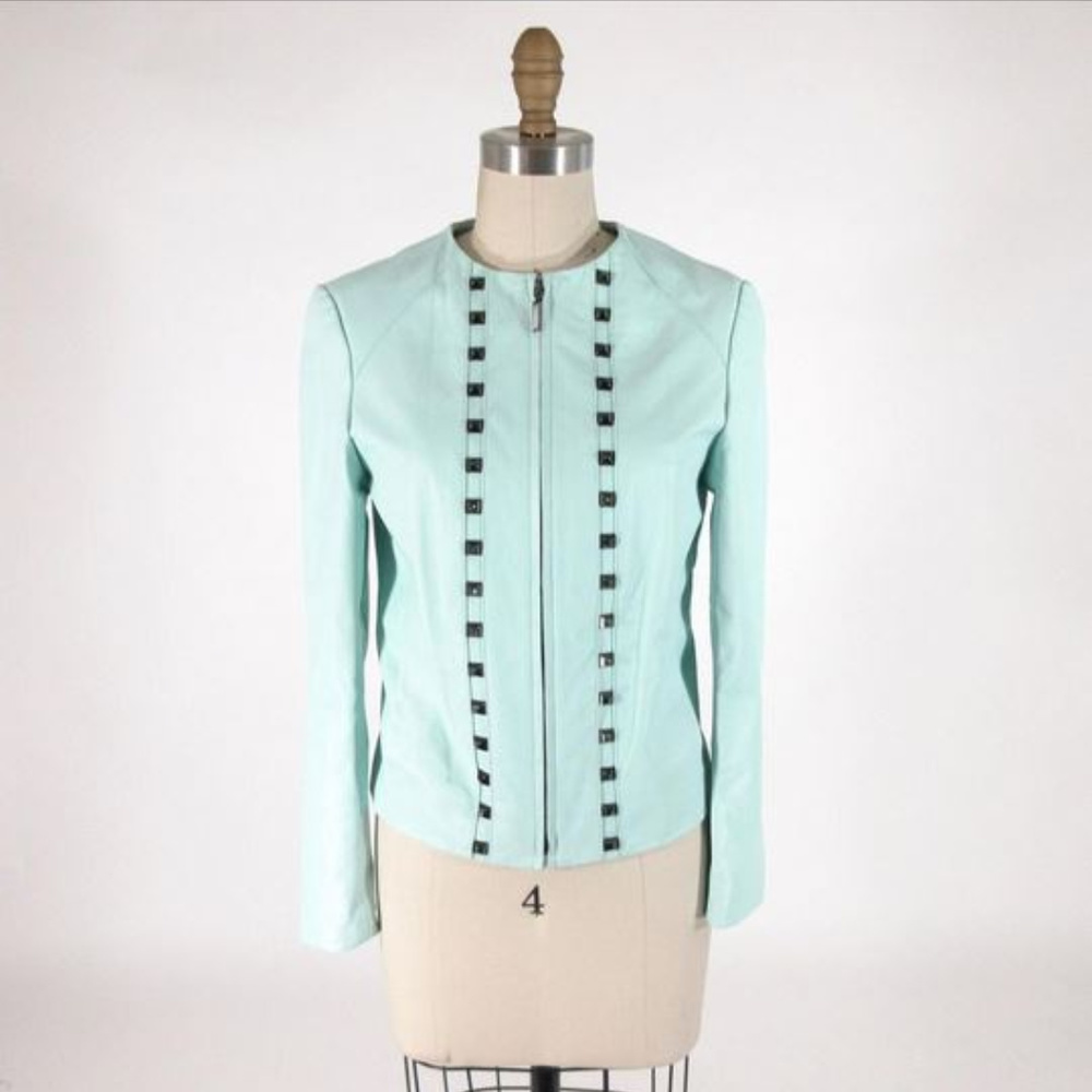 Carlisle Mint Green Leather Jacket